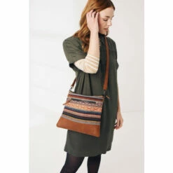 Fat Face FatFace Woven Leather Brown Mix Bag -FatFaceshop unnamed file 1047