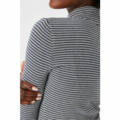 Fat Face FatFace Blue Selina Stripe High Neck Top -FatFaceshop unnamed file 105