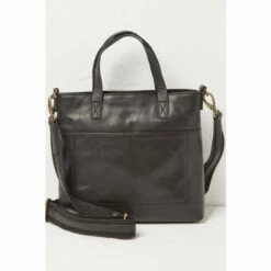 Fat Face FatFace Leather Black The Paris Tote Bag