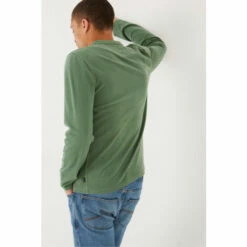 Fat Face FatFace Green Jacquard Henley T-Shirt -FatFaceshop unnamed file 109