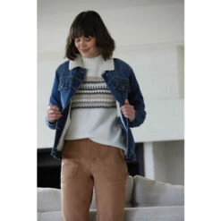 Fat Face FatFace Blue Denim Borg Jacket