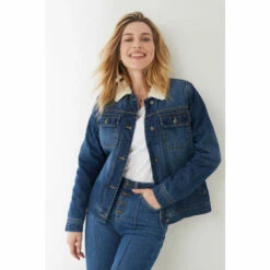 Fat Face FatFace Blue Denim Borg Jacket -FatFaceshop unnamed file 1256