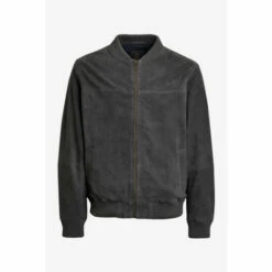 Fat Face Grey Copper & Black Suede Bomber Jacket -FatFaceshop unnamed file 1281