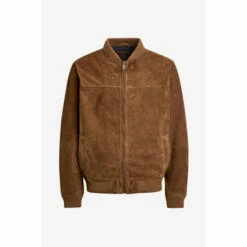 Fat Face Copper & Black Suede Brown Bomber Jacket -FatFaceshop unnamed file 1313