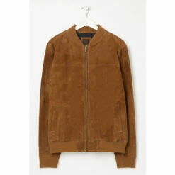 Fat Face Copper & Black Suede Brown Bomber Jacket -FatFaceshop unnamed file 1314