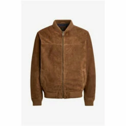 Fat Face Copper & Black Suede Brown Bomber Jacket -FatFaceshop unnamed file 1315