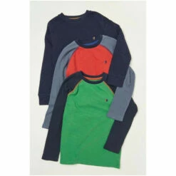 Fat Face Blue Texture Long Sleeve T-Shirts 3 Pack -FatFaceshop unnamed file 134