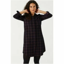 Fat Face FatFace Purple Chester Check Shirt Dress
