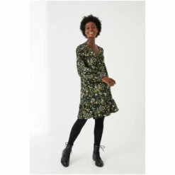 Fat Face FatFace Stroud Forest Jersey Black Dress -FatFaceshop unnamed file 1502