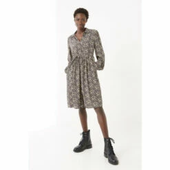 Fat Face FatFace Corby Daisy Black Shirt Dress