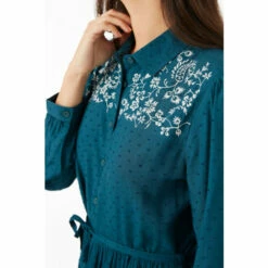 Fat Face FatFace Green Corby Embroidered Dress -FatFaceshop unnamed file 1536