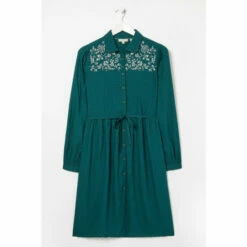 Fat Face FatFace Green Corby Embroidered Dress -FatFaceshop unnamed file 1537