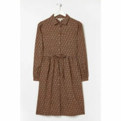 Fat Face FatFace Brown Corby Wave Shirt Dress -FatFaceshop unnamed file 1557