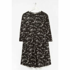 Fat Face FatFace Nina Painted Bird Jersey Black Dress -FatFaceshop unnamed file 1567