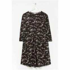 Fat Face FatFace Nina Painted Bird Jersey Black Dress -FatFaceshop unnamed file 1568