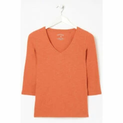Fat Face FatFace Orange Kemi 3Qtr Organic Cotton Top -FatFaceshop unnamed file 157