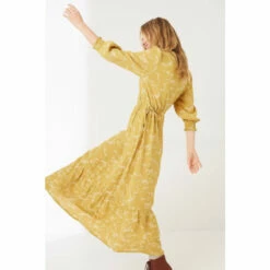 Fat Face FatFace Yellow Penryn Painted Bird Midi Dress 4 Fat Face FatFace Yellow Penryn Painted Bird Midi Dress -FatFaceshop unnamed file 1597