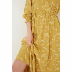 Fat Face FatFace Yellow Penryn Painted Bird Midi Dress 8 Fat Face FatFace Yellow Penryn Painted Bird Midi Dress -FatFaceshop unnamed file 1601