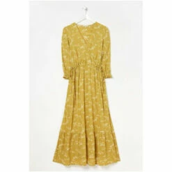 Fat Face FatFace Yellow Penryn Painted Bird Midi Dress 10 Fat Face FatFace Yellow Penryn Painted Bird Midi Dress -FatFaceshop unnamed file 1603