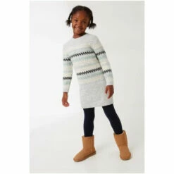 Fat Face FatFace Grey Fairisle Pattern Dress -FatFaceshop unnamed file 1659