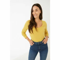 Fat Face FatFace Yellow Kelly Organic Cotton Top