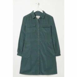 Fat Face FatFace Green Tabitha Cord Shirt Dress -FatFaceshop unnamed file 1721