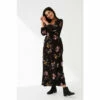 Fat Face FatFace Rachel Black Floral Wrap Jersey Dress -FatFaceshop unnamed file 1743