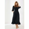 Fat Face FatFace Adele Black Shirred Midi Dress