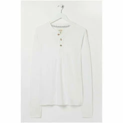 Fat Face FatFace White Long Sleeve Slub Henley T-Shirt 6 Fat Face FatFace White Long Sleeve Slub Henley T-Shirt -FatFaceshop unnamed file 179