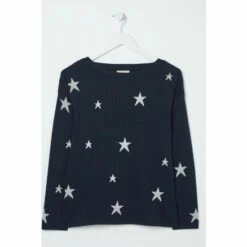 Fat Face FatFace Blue Scarlett Star Jumper -FatFaceshop unnamed file 1815