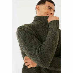 Fat Face FatFace Green Calder Half Neck Jumper -FatFaceshop unnamed file 1868