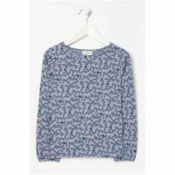 Fat Face FatFace Blue Ditsy Print T-Shirt -FatFaceshop unnamed file 189