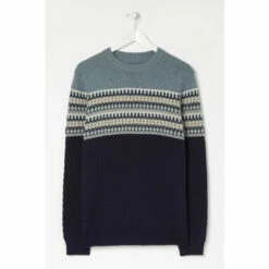 Fat Face FatFace Blue Fairisle Yoke Crew Jumper -FatFaceshop unnamed file 1894