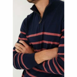 Fat Face FatFace Blue Braunton Stripe Half Neck Jumper -FatFaceshop unnamed file 1914
