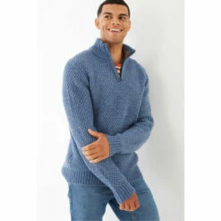 Fat Face FatFace Blue Calder Half Neck Jumper