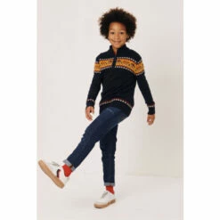 Fat Face FatFace Blue Tiger Fairisle Knit Jumper