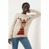 Fat Face FatFace Natural Delilah Deer Intarsia Crew Jumper