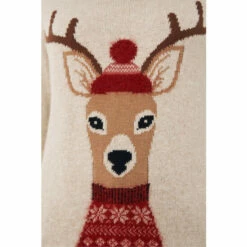 Fat Face FatFace Natural Delilah Deer Intarsia Crew Jumper -FatFaceshop unnamed file 1948