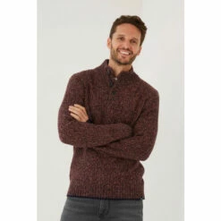 Fat Face FatFace Red Hove Twist Half Neck Jumper