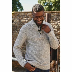 Fat Face FatFace Grey Hove Twist Half Neck Jumper
