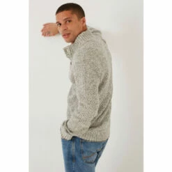 Fat Face FatFace Grey Hove Twist Half Neck Jumper -FatFaceshop unnamed file 1971