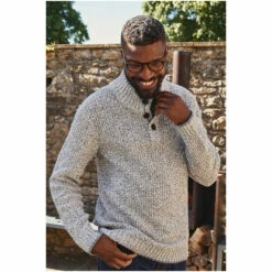 Fat Face FatFace Grey Hove Twist Half Neck Jumper -FatFaceshop unnamed file 1973