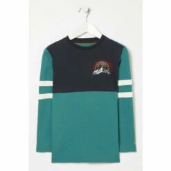 Fat Face FatFace Green Cut And Sew Colourblock T-Shirt -FatFaceshop unnamed file 198