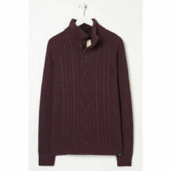 Fat Face FatFace Red Funtley Borg Half Neck Jumper