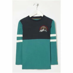 Fat Face FatFace Green Cut And Sew Colourblock T-Shirt -FatFaceshop unnamed file 199