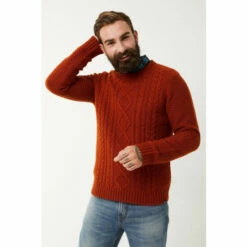 Fat Face FatFace Orange Funtley Cable Crew Jumper