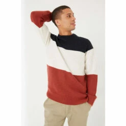 Fat Face FatFace Blue Colour Block Crew Jumper