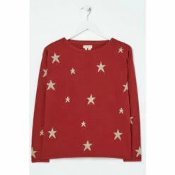 Fat Face FatFace Red Scarlett Star Jumper -FatFaceshop unnamed file 2028