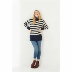 Fat Face FatFace Natural Melanie Stripe Longline Jumper -FatFaceshop unnamed file 2037