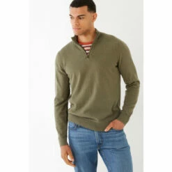 Fat Face FatFace Green Braunton Half Neck Jumper